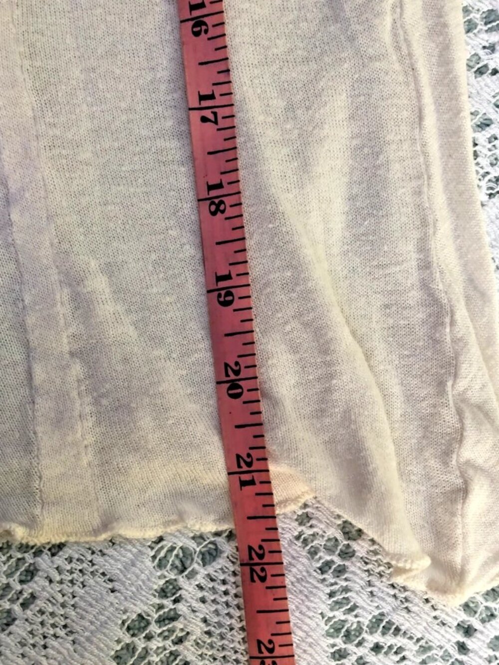 Ivory Free People Distressed Cotton Top Lace And Ruffles Soft Size M - Picture 12 of 14